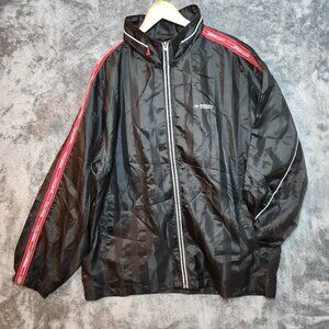 Dunlop Jacket Mens 4L XXL Wind Breaker Striped Black Red Sport Motorcycle Racing
